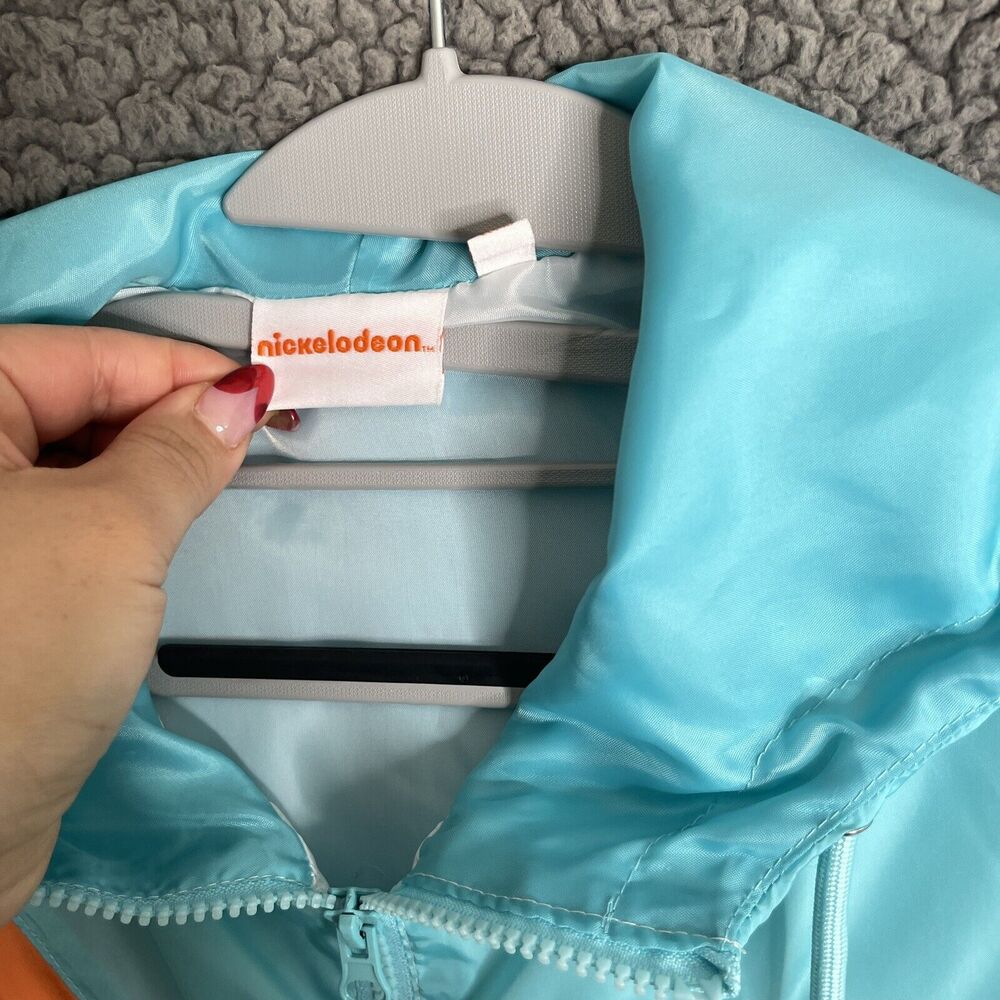 Nickelodeon Jacket Men’s Size Medium Blue White Windbreaker 90s Cartoons Fullzip - Picture 6 of 14
